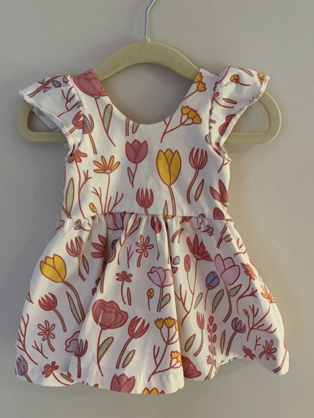 Monica + Andy Girls 0-6 Months Fit & Flare Floral Organic Cotton Knit Dress